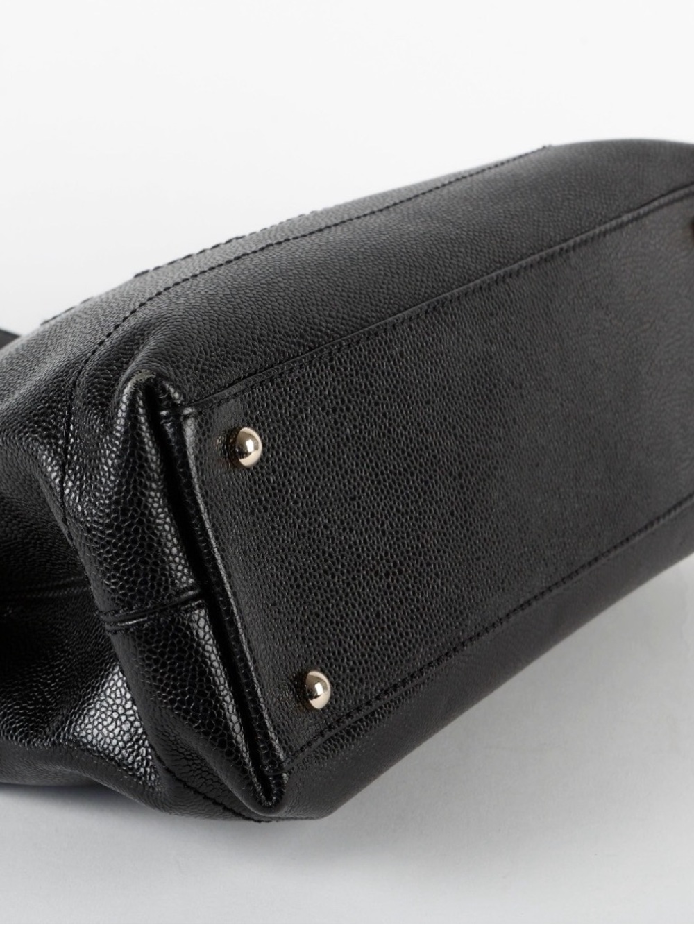 Vintage CHANEL stitched shopper tote Black caviar Leather - Picture 5 of 7